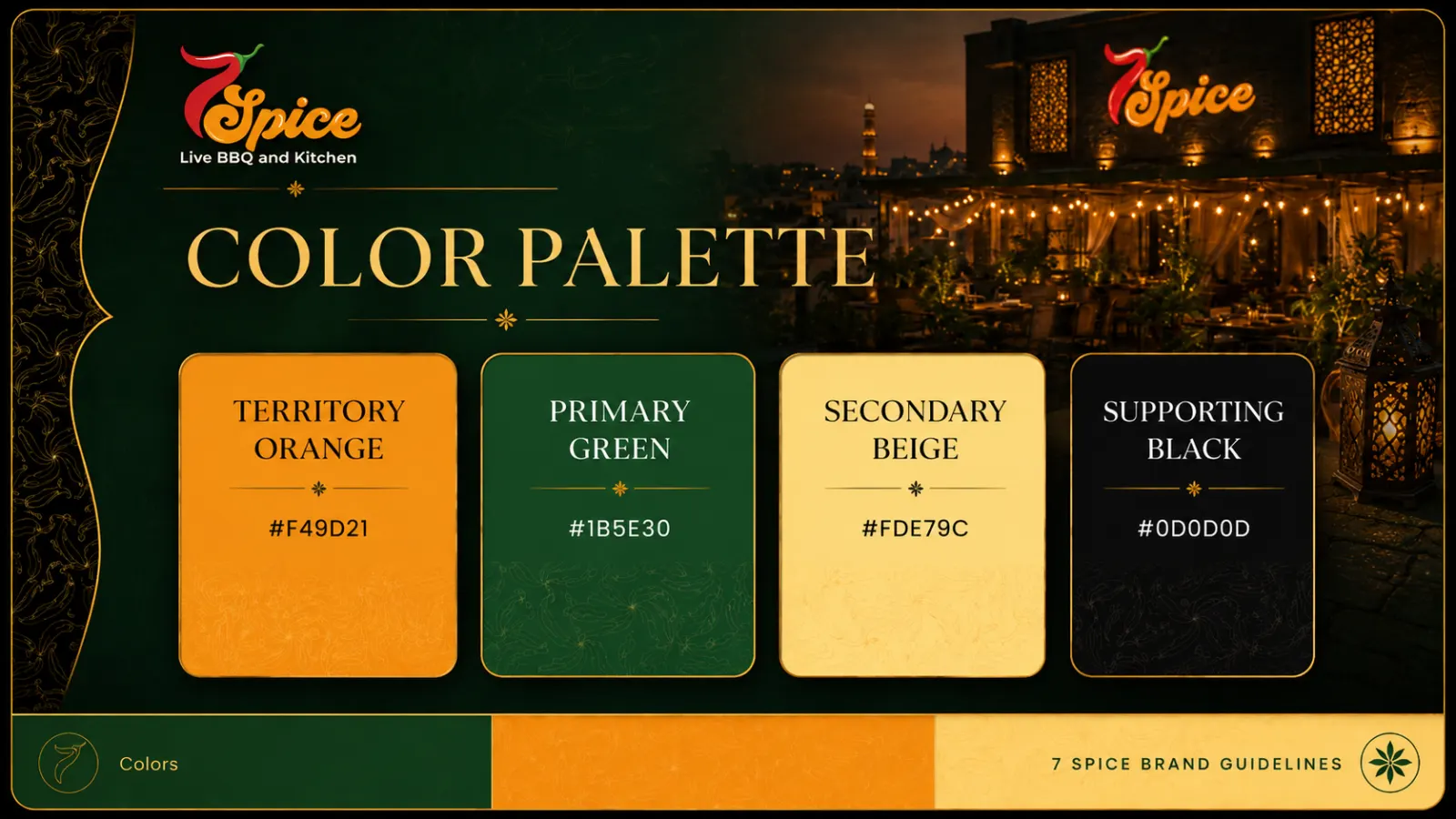 7 Spice color palette slide