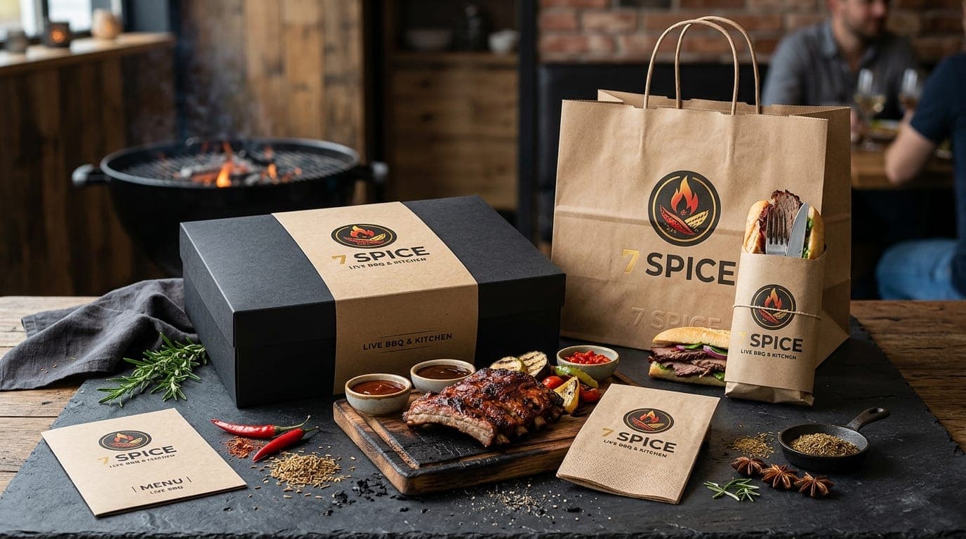 7 Spice Live BBQ & Kitchen brand identity and packaging