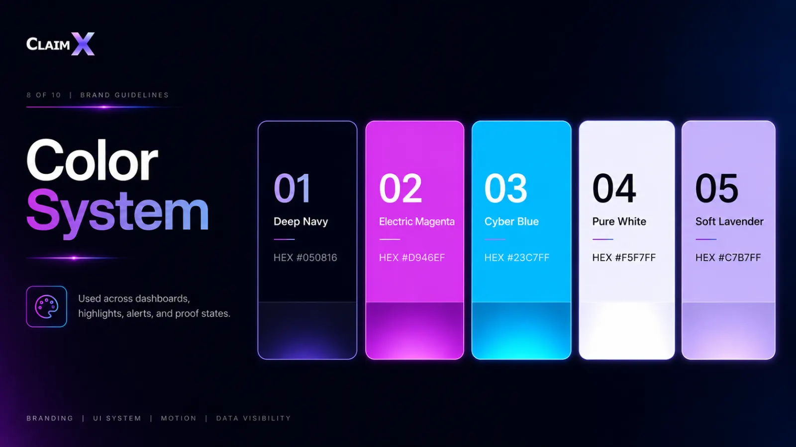 ClaimX color system slide