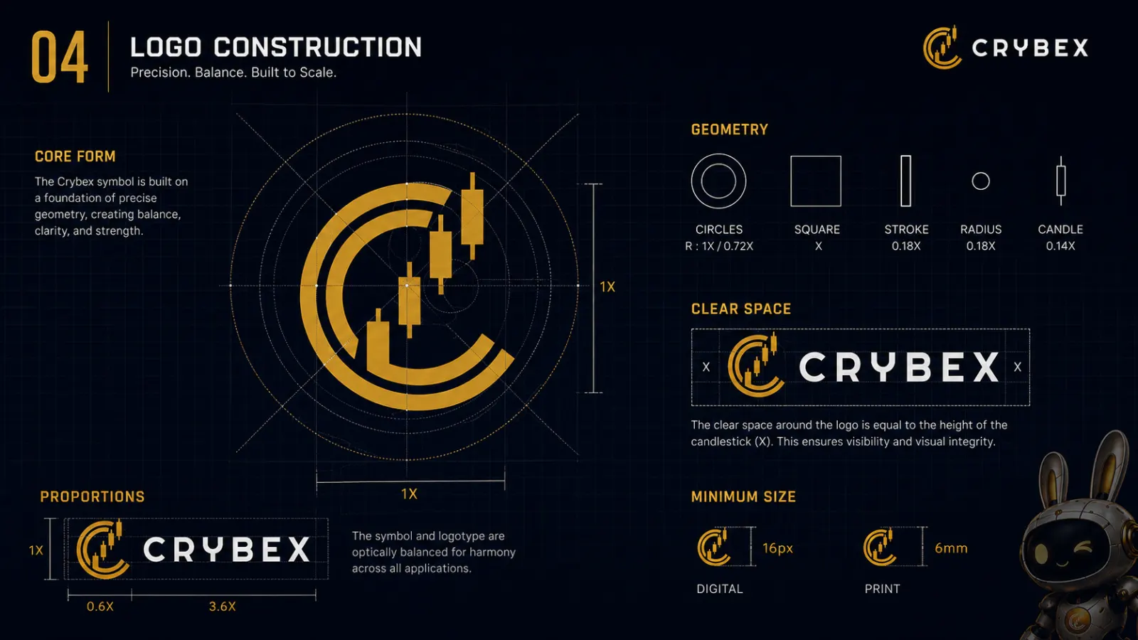 Crybex logo geometric construction