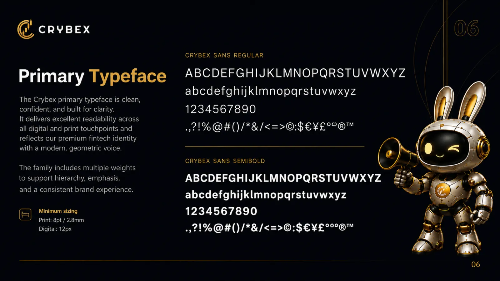 Crybex Sans typography slide