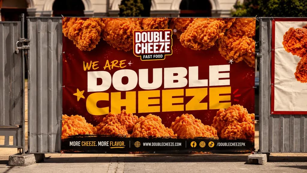 Double Cheeze billboard mockup