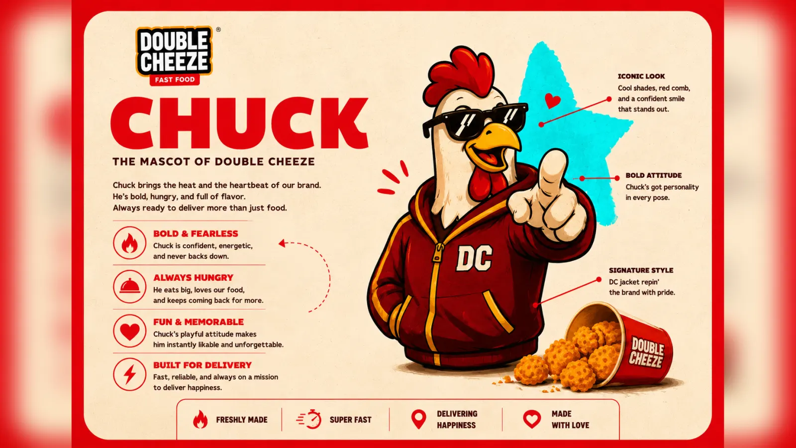 Chuck mascot profile and personality traits