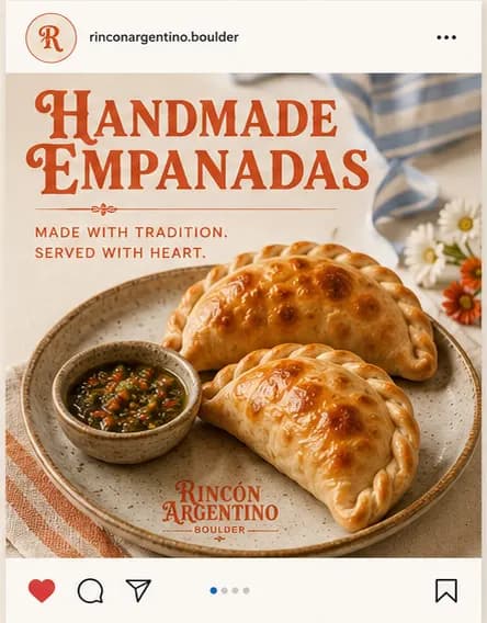 Rincón Argentino: Social post 3 hero food